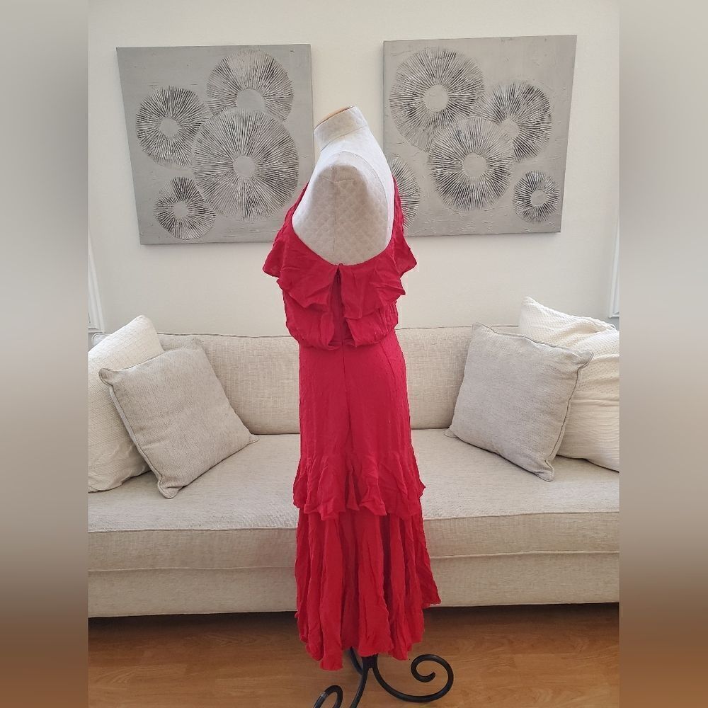 🌹 WAYF 🌹 One-Shoulder Ruffle Dress - [Large in Red] - Picture 8 of 15